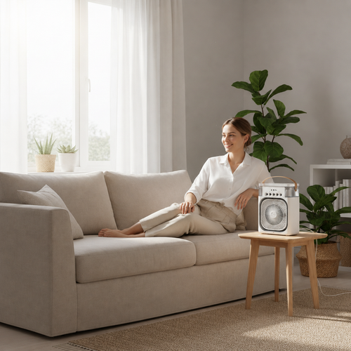 BreezeOne™ – Portabel Luftkylare med Kylmist & Aromafunktion